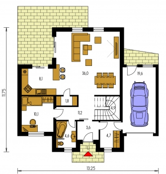 Mirror image | Floor plan of ground floor - PREMIER 156